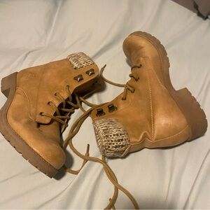Knit Combat Boots